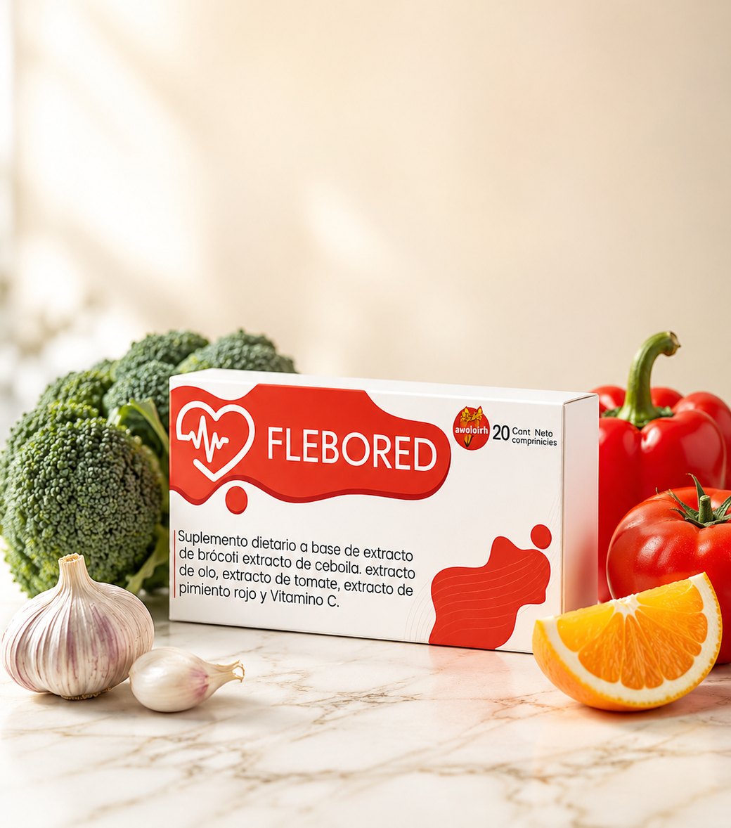 Flebored — suplemento dietario, caja x 20 comprimidos, con vegetales frescos